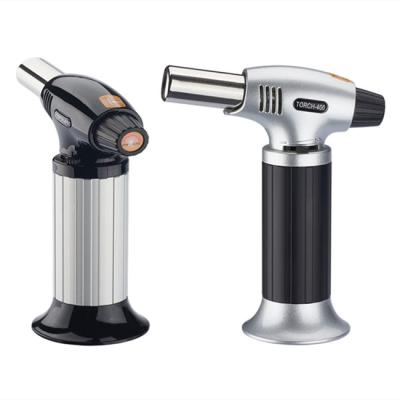 China 202g Refillable Flaming Butane Torch Lighter Mini Hand Held Blow Torch Cooking for sale