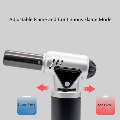 China Culinary Kitchen Gas Safty Lock Butane Blow Torch Lighter Portable for sale
