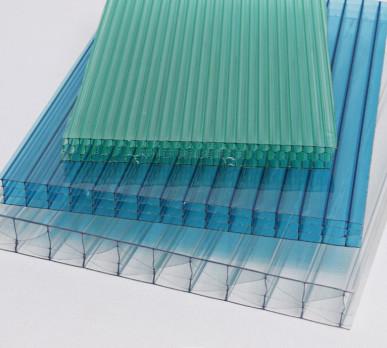China Multiwall Polycarbonate Hollow Sheet Twinwall Sun Panel Plastic Roofing Sheets For Building for sale