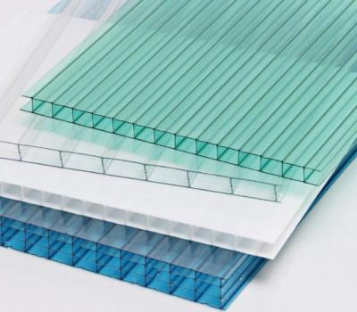 China 6mm Transparent Hollow Polycarbonate Panel Roofing Sheet Greenhouse Sheet for sale