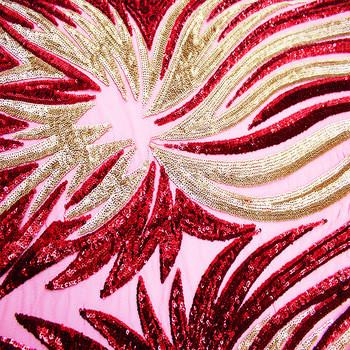 China Hot Sale Fashionable Party Decoration Knitted Glitter Embroidered SequinFabric for sale