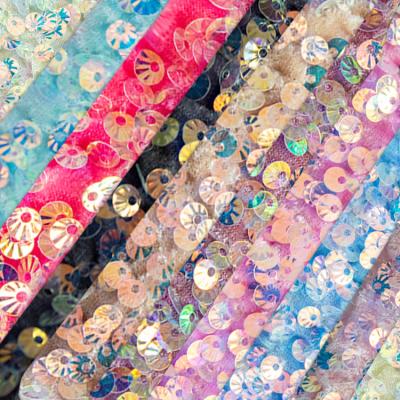 China Wholesale 100% Polyester Fabric Embroidered Mesh Sequin Fabric for Clothing for Direction Clothing for sale