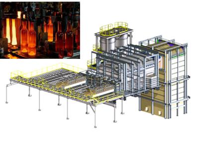China Cadena de producción verde de la botella de cristal 750ml equipo de fabricación para el vino ISO9001 en venta