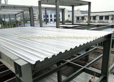 China Estructura de acero acanalada 0.5m m - 1.2m m de hoja del Decking del piso de acero de AISI ASTM en venta
