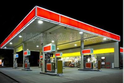 China AISI ASTM Steel Building Trusses Prefabricated Gas Station Structure for sale