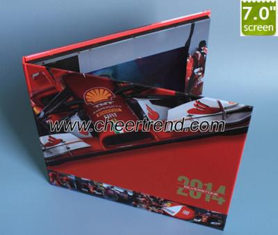 China 2017 High quality F1 Promotion Hardcover 7 inch digital lcd video screen greeting cards video brochure Book for sale