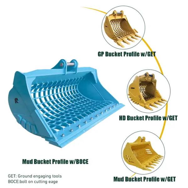 Quality Backhoe Excavator Skeleton Bucket 60 Inch Skeleton Rock Bucket for sale