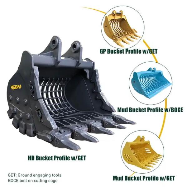Quality Excavator Attachment rock sifting bucket 1-50 ton sieve skeleton bucket for sale