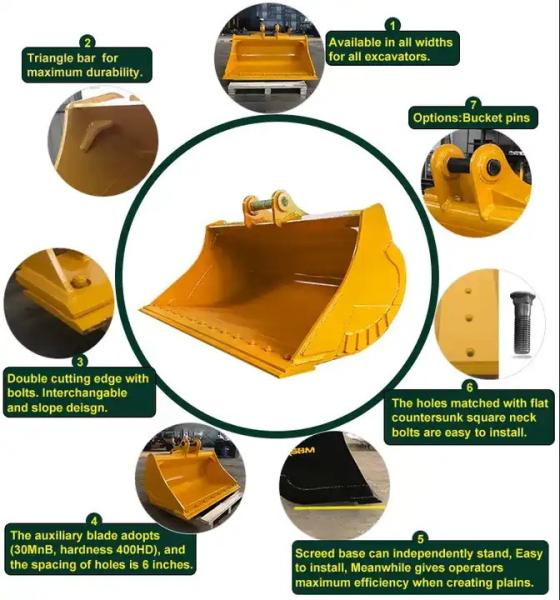 Quality 1-80 ton Excavator Mud Bucket Excavator Clean Up Bucket For Backhoe for sale