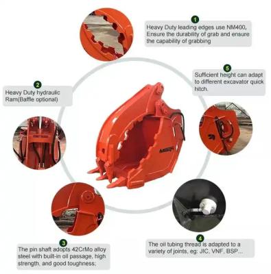 Quality Customized Mechanical Grab For Excavator 1-2t 0.5-2 cbm for sale