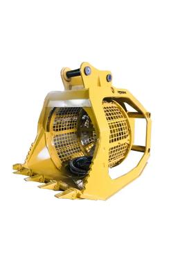 China 0.6-2m3 Excavator Attachments Hydraulic Rotary Screen Bucket for sale