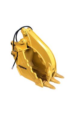 China Precision Control Excavator Grab Bucket Premium Alloy For Site Cleanup for sale