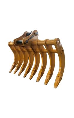 China Heavy Duty Steel Excavator Root Rake Excavator Rake Attachment For Root Removal for sale
