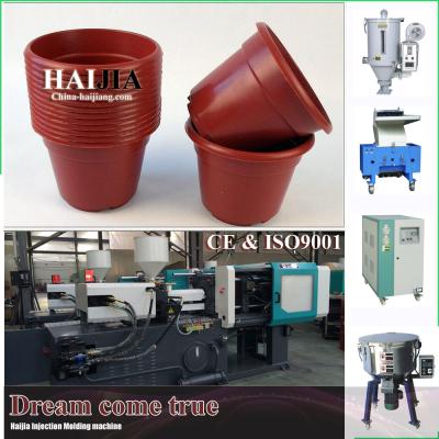 China 180T plastic flower pot mould and injection molding machine Tie Bars 470*470 for sale