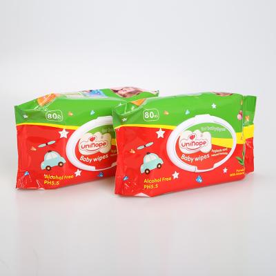 中国 baby wipes promotion discount prix d'usine lingettes pour bebe 80 pieces par paquet 販売のため