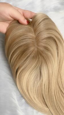 China Balayge color blonde color silk topper Jewish topper Kosher topper for hair loss Russia hair quality for sale