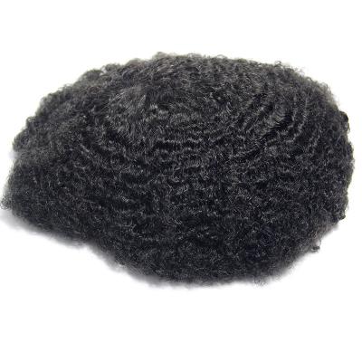 China Poly skin man toupee afro wave men replacement Medium Density Hair Prosthesis for black men for sale
