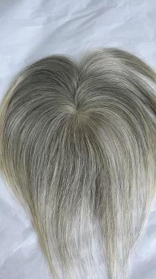 China 3x5 mono topper with 100% natural gray color hair can bleach and color free for sale
