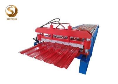 China 1000mm Width Galvanized Steel Roof Tile Forming Machine With Hydraulic Cutter for sale