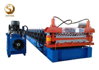 China Metal Roof Sheet Double Layer Metal Deck Roll Forming Machinery With Hydraulic Motor Driving for sale