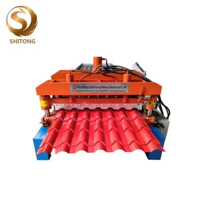 China automatic hydraulic glazed roof panel tile making roll forming machine for sale