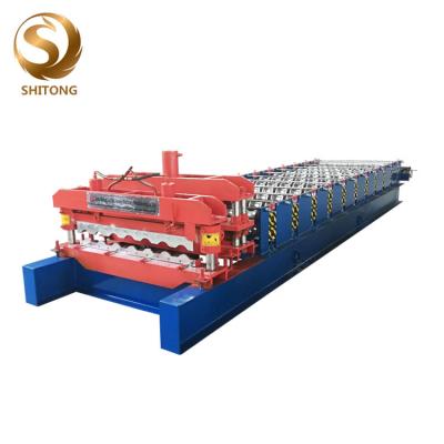 China cheapest color coated steel roofing tile making machine roll forming machine for sale