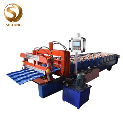 China glazed galvanized roofing sheet metal tile roll forming manufacturing machine for sale