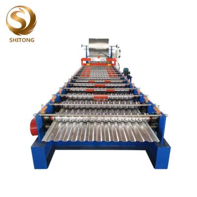 China trapezoidal metal roofing panel roll forming machine with laminating for sale