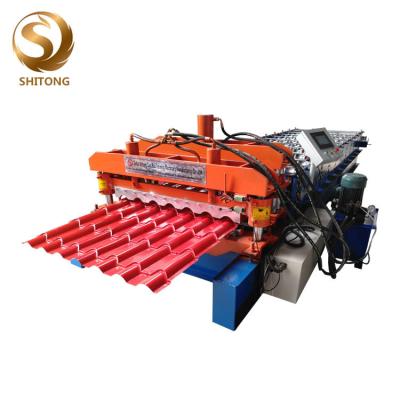 China Easy installation glazed roof steel step tile sheet cold roll forming machine for sale