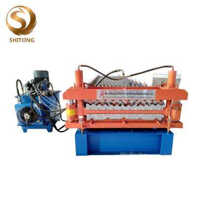 China double deck corrugated steel and ibr roll forming machine in china for sale