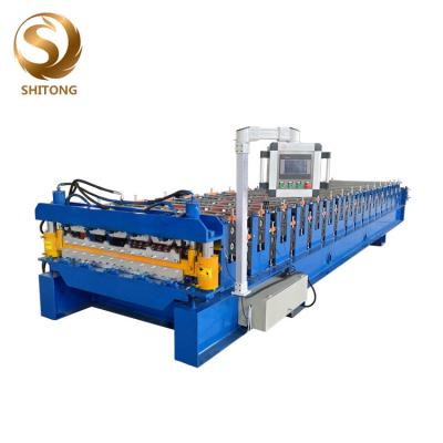 China hot sale metal roof tile and glazed tile iron sheet  steel double deck roll forming machine for sale