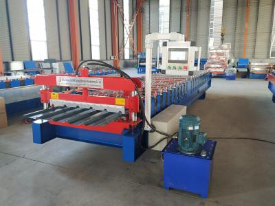 China 1050 model colored steel sheet trapezoidal panel roll forming machine for sale