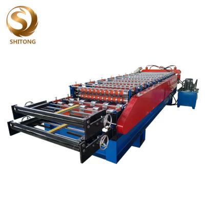 China computer control double deck galvanized roofing sheet cold roll forming machine for sale
