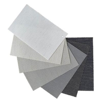China 18% Polyester 66% PVC 16% Linen Solar Mesh Polyester Sunscreen Fabric For Office for sale