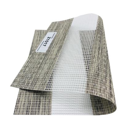 China Coffee Bar Manual Motorized Dual Roller Zebra Blinds Fabric 50*75mm 65*100mm for sale