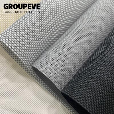 China See Through Waterproof Plain Polyester Sunscreen Fabric Outdoor Sunscreen Roller Blind for sale