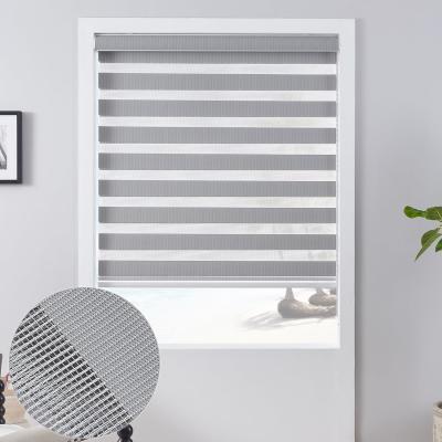 China 100% Polyester Zebra Blinds With Semi Blackout Texture Stripes For Windows for sale