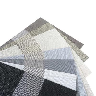 China Flame Retardant Polyester Fiber Day And Night Double Layer Blackout Zebra Blinds Fabric for sale
