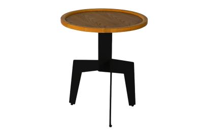 China Matte Finish Metal Frame Coffee Tables Luxury Wood Sturdy Construction for sale