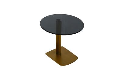China Black Round Dining Table Metal Base Restaurant Dining Table OEM For Indoor Use for sale