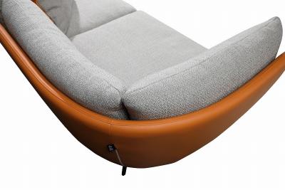 China Sofá de cuero tapizado gris Sofá curvo modular personalizado en venta
