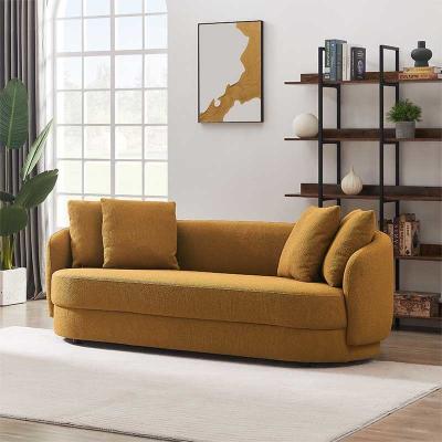 China Cadeiras de sala de jantar de metal impermeável Sofá de tecido amarelo para uso comercial à venda