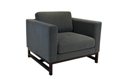 China Modern Lobby Lounge Furniture Metal Frame Single Sofa Armchair for sale