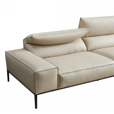 China Elegant half leder recliner sofa moderne hoek lounge 3 zitplaatsen sofa Te koop