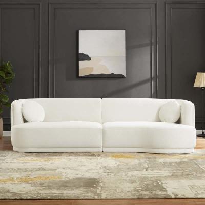China Sofá de tejido de sala de estar seccional de color blanco en venta