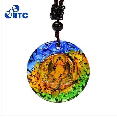 China High Quality Colorful Religious Liuli Necklace Jewelry Chandelier Necklace Custom Made Chandelier Religion Pendant Necklace en venta