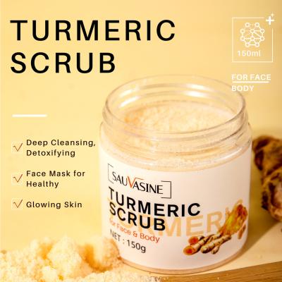China SGS Body Whitening Cream Remove Blackhead Exfoliating Brightening Organic Turmeric Scrub for sale