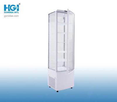 China 288L Vertical Display Curved Glass Showcase Temperature Control zu verkaufen