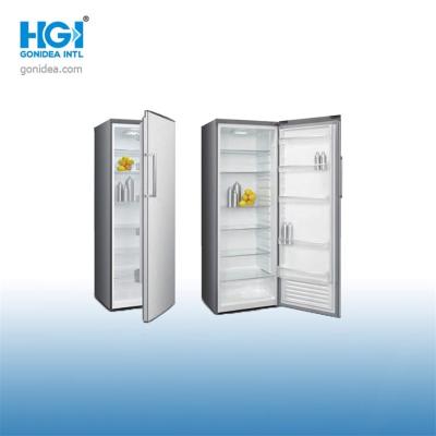 China 350 Liters LED Single Door Upright Freezer Defrost Larder With Drawer for sale