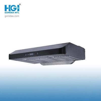 China Cooking Stainless Steel Wall Mounted Slim Profile Range Hood Black for sale